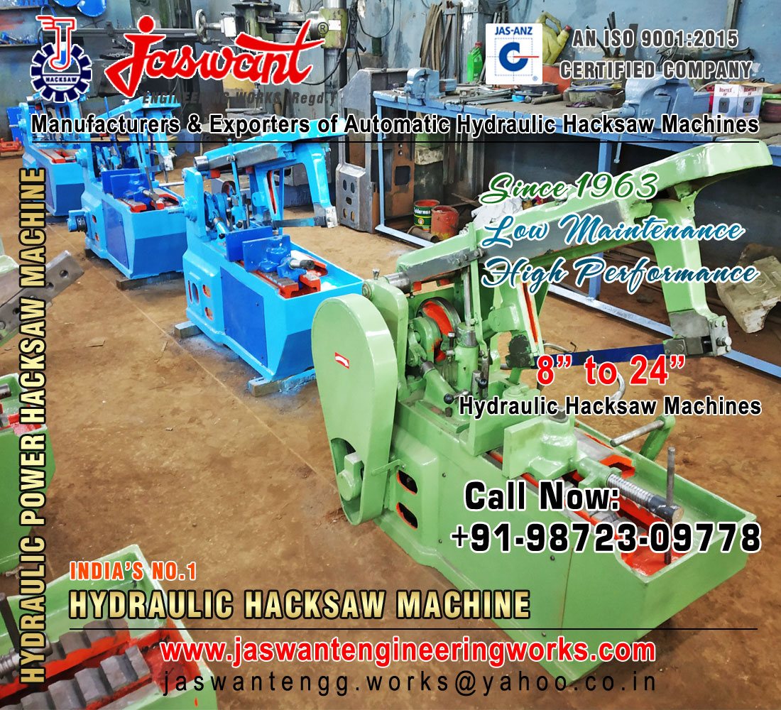 Hydraulic Hacksaw Machine manufacturers exporters in India Punjab Ludhiana