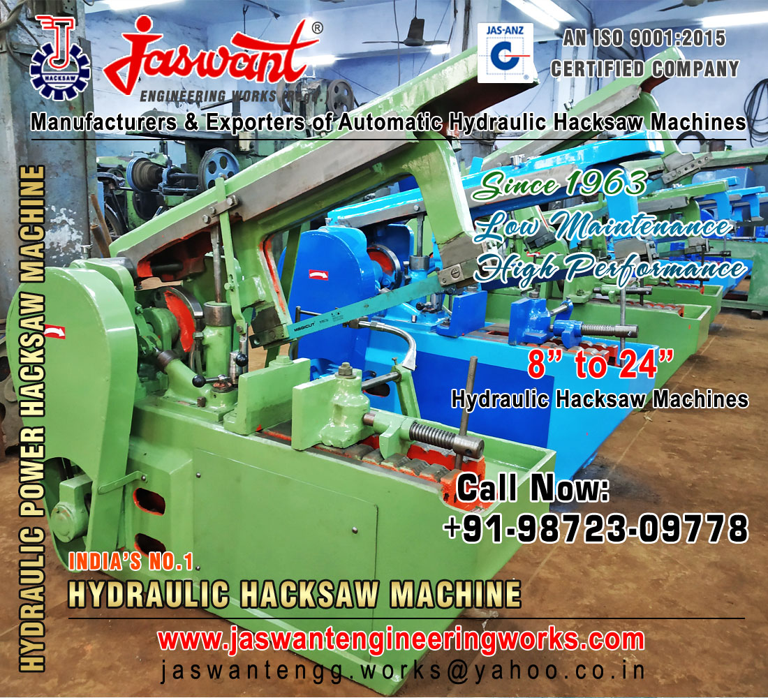 Hydraulic Hacksaw Machine manufacturers exporters in India Punjab Ludhiana