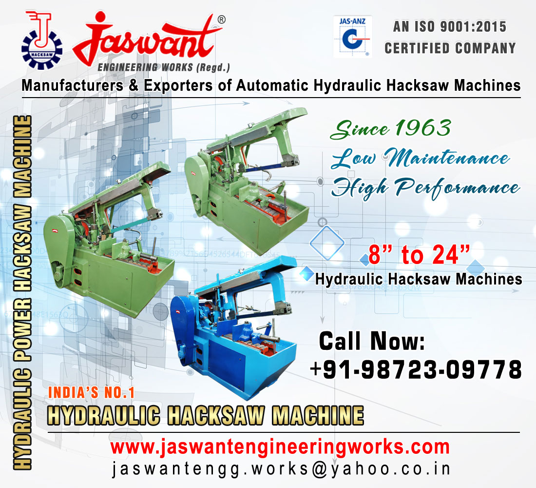 Hydraulic Power Hacksaw Machine manufacturers exporters in India Punjab Ludhiana