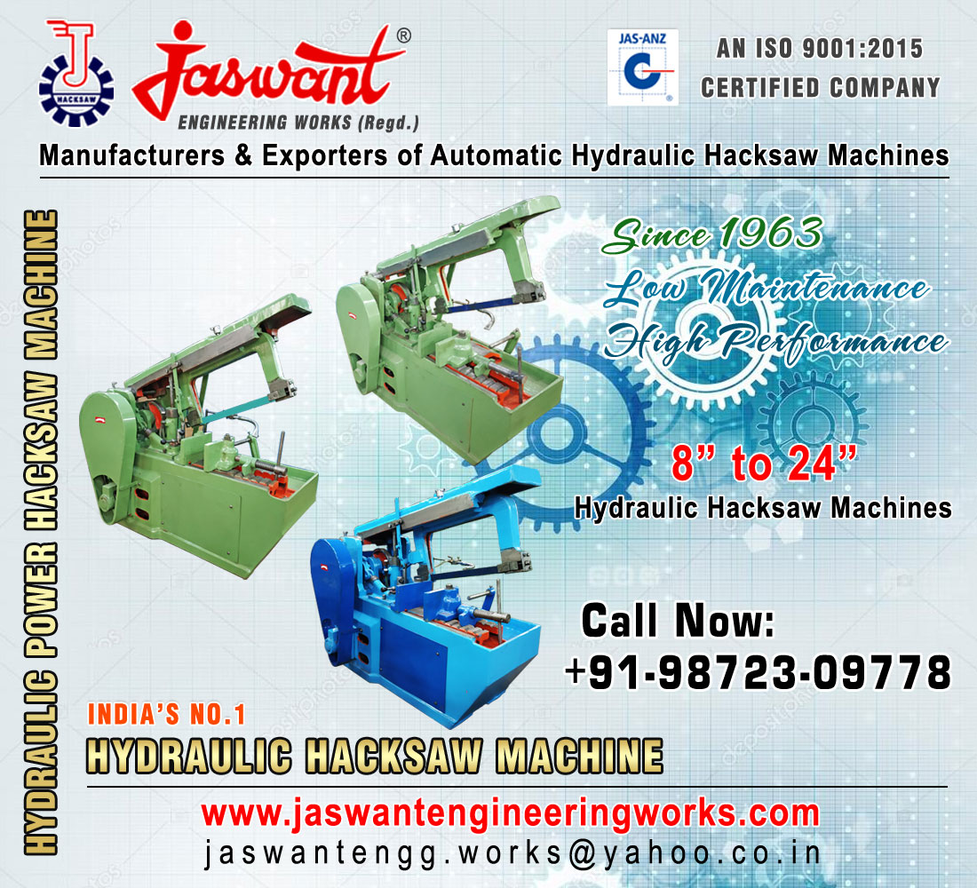 Hydraulic Power Hacksaw Machine manufacturers exporters in India Punjab Ludhiana