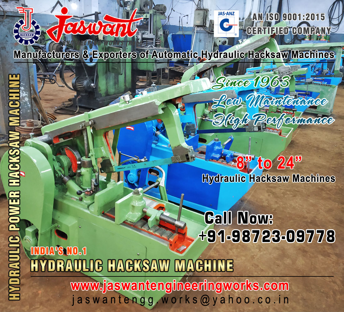 Hydraulic Hacksaw Machine manufacturers exporters in India Punjab Ludhiana