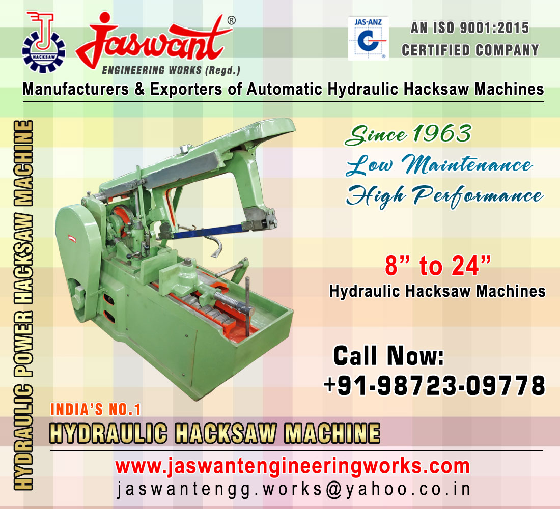 Hydraulic Hacksaw Machine manufacturers exporters in India Punjab Ludhiana