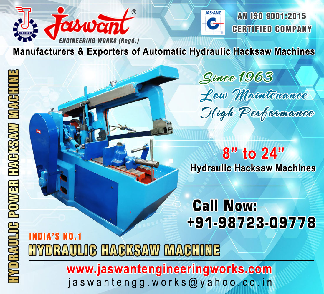 Manufacturers of Hydraulic Power Hacksaw Machine suppliers exporters in India Punjab Ludhiana