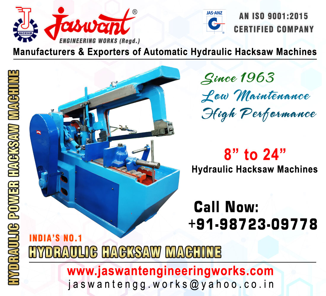 Top Hydraulic Hacksaw Machine suppliers exporters in India Best Hydraulic Power Hacksaw Machine manufacturers in India Punjab Ludhiana