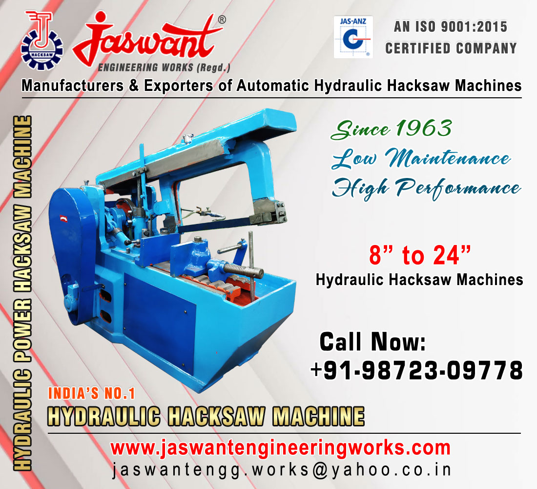 Top Hydraulic Hacksaw Machine suppliers exporters in India Best Hydraulic Power Hacksaw Machine manufacturers in India Punjab Ludhiana